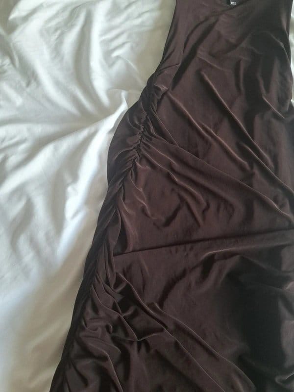 New Look Brown Ruched Mini Dress