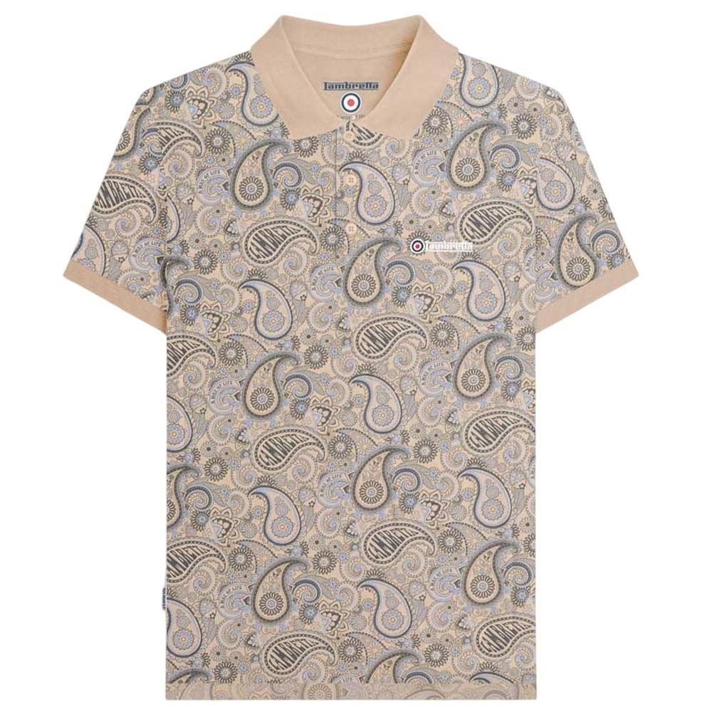 Lambretta Lambretta Men's Paisley Polo Shirt in Stone - 4