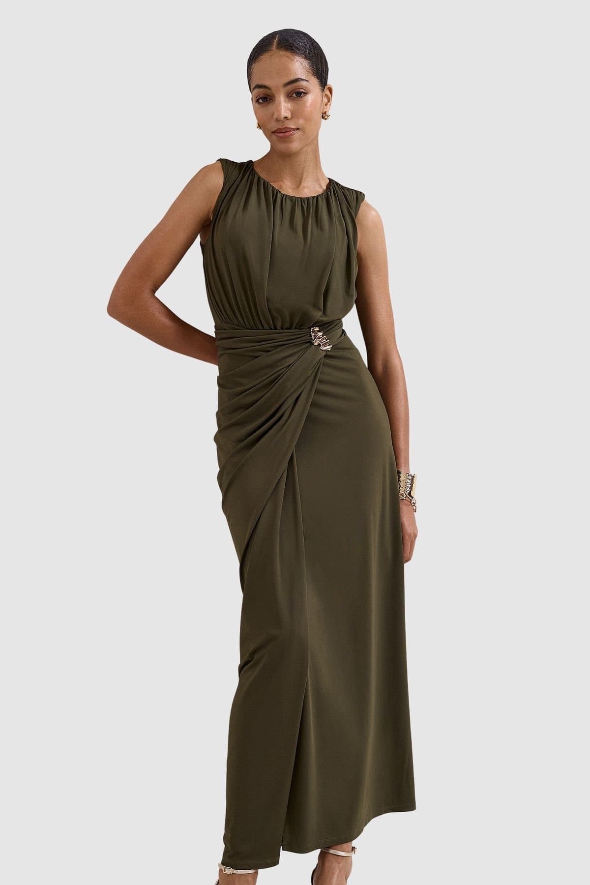 Phase Eight Phase Eight Women's Petite Cassidy Midi Dress in Dark Olive