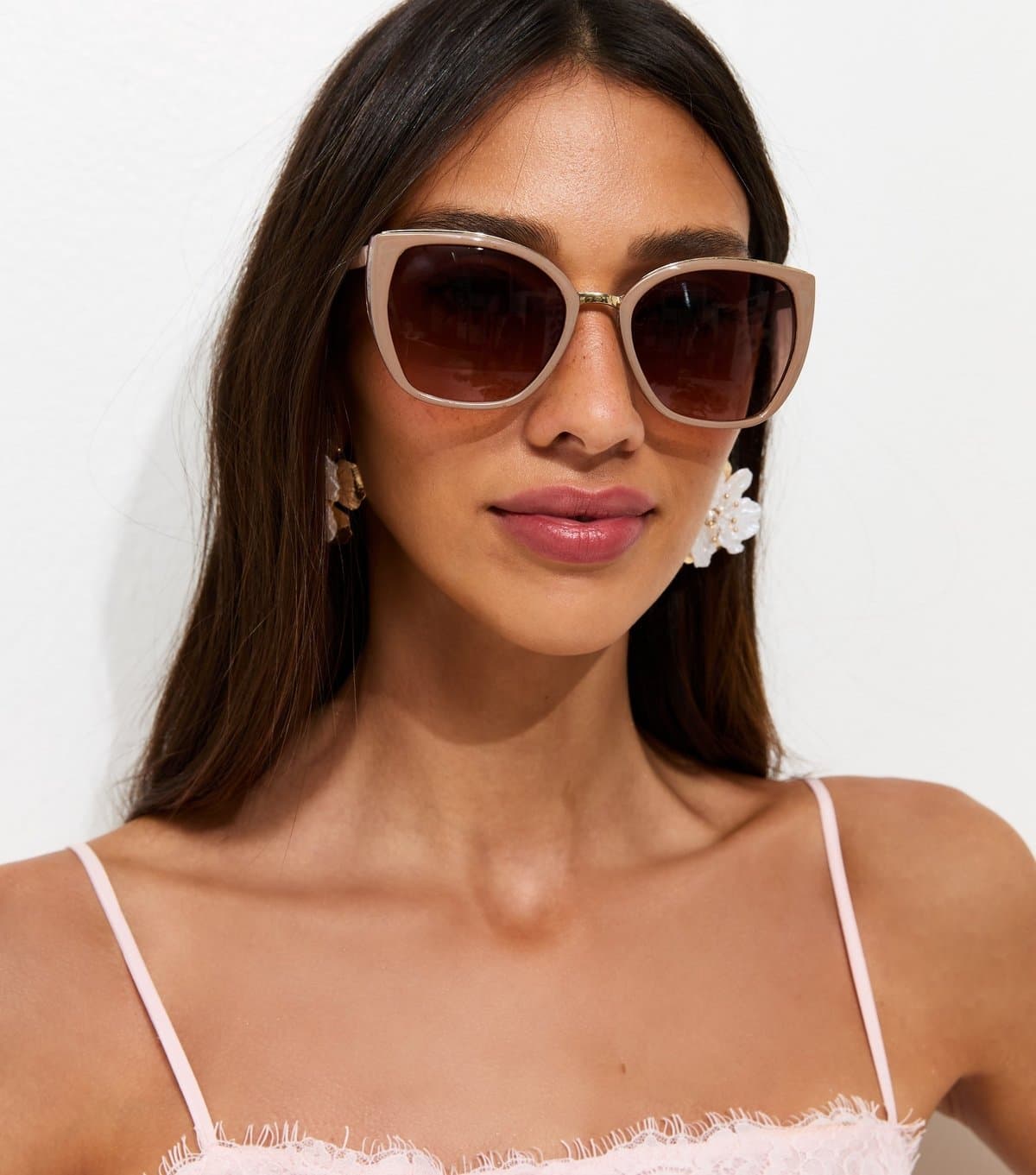 New Look Mink Cateye Shape Gold Bridge Sunglasses New Look