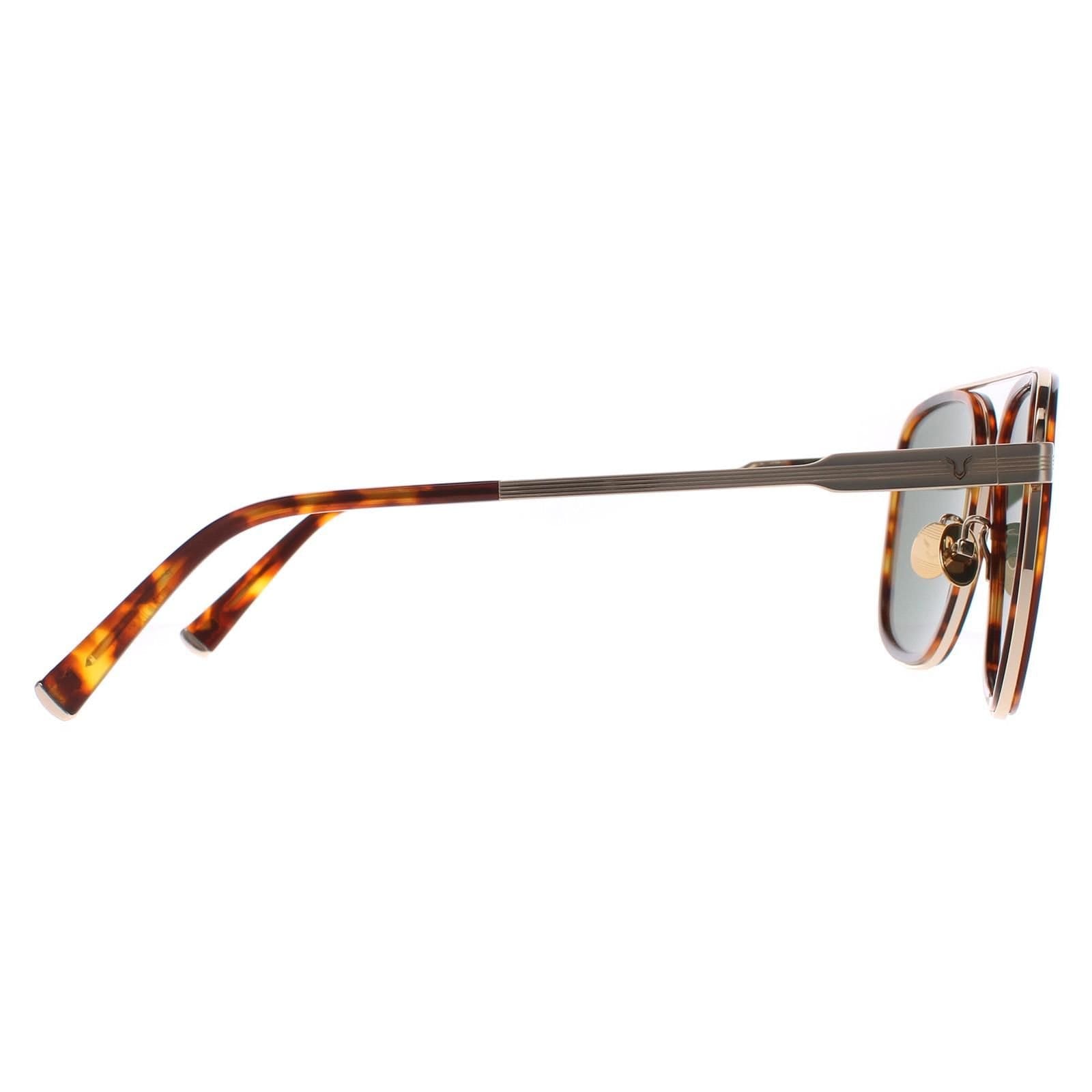 Police Police Women's Aviator Shiny Red Havana Green SPLC49 Lewis 21 Sunglasses in Brown - 4