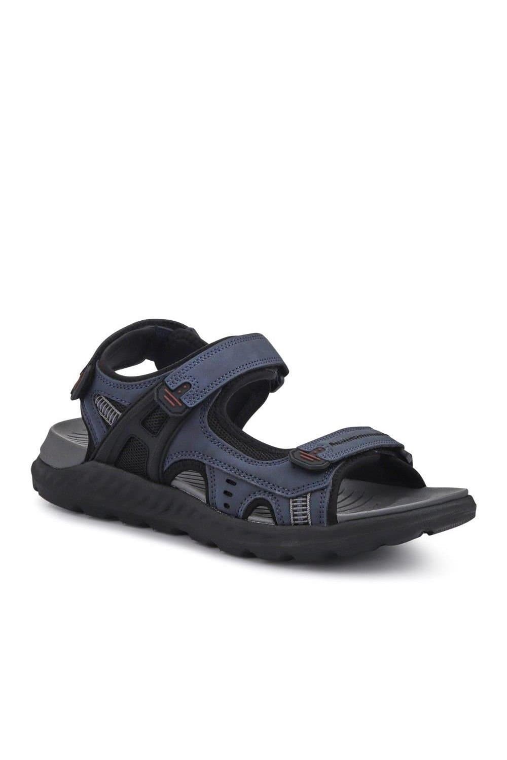 Pavers Pavers Men's Triple Touch-Fastening-Strapped Sandals in Navy