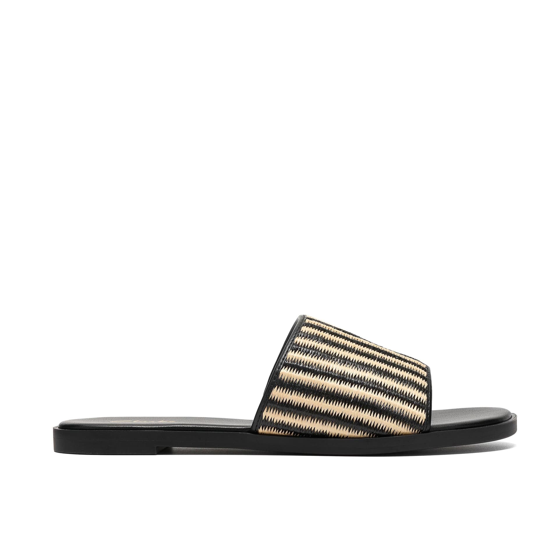 Clarks Clarks Women's Erisia Strap Black Interest Flat Sandals, Sliders