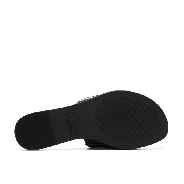 Clarks Clarks Women's Erisia Strap Black Interest Flat Sandals, Sliders - 3