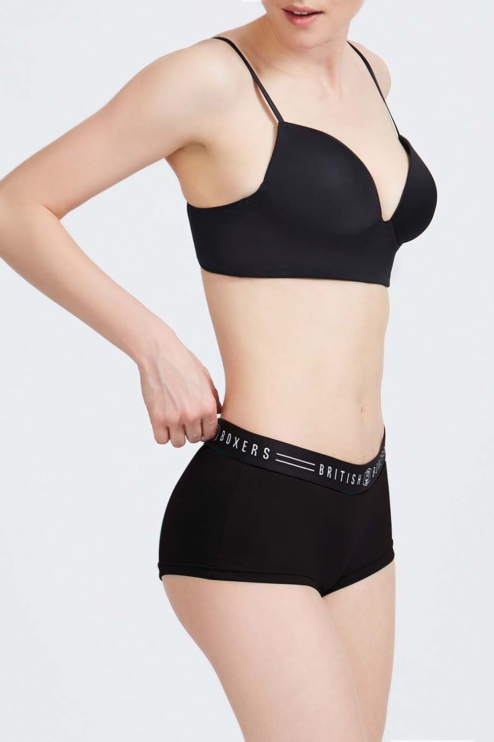 British Boxers British Boxers Women's Pack of Three "Black" Hipster Briefs in Black - 4