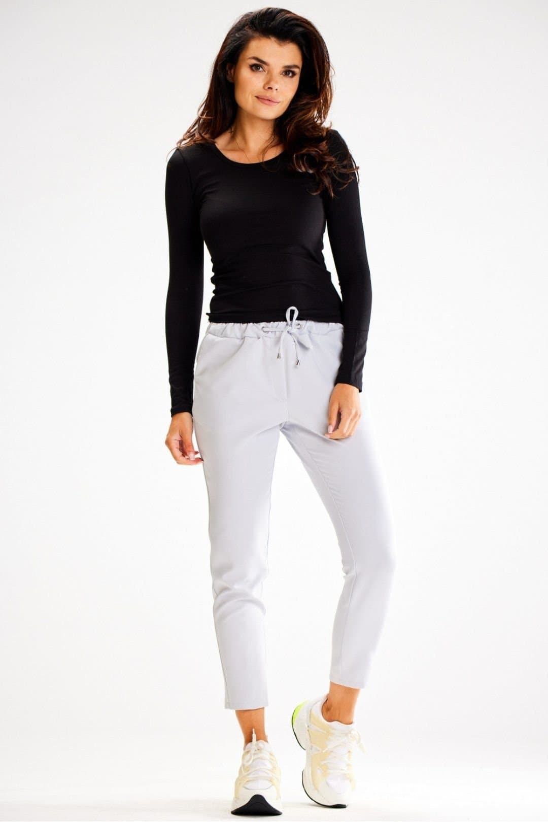 Love Lace Love Lace Grey Fitted Tracksuit Trousers with Elastic Waist
