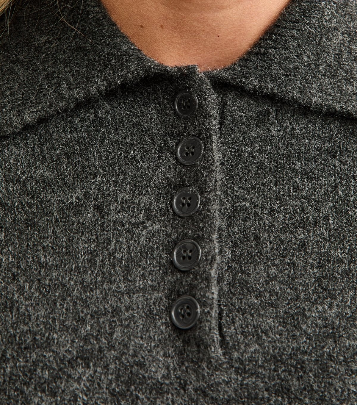 New Look Women's Maternity Dark Grey Midweight Knit Longline Polo Jumper New Look - 4