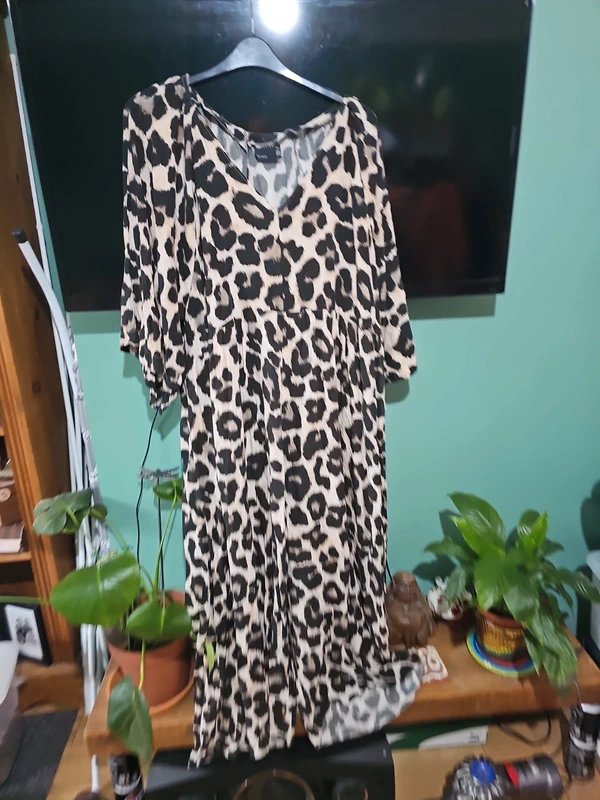 ASOS Asos size 22 leopard print Wide leg palazzo jumpsuit playsuit all in one romper - 1