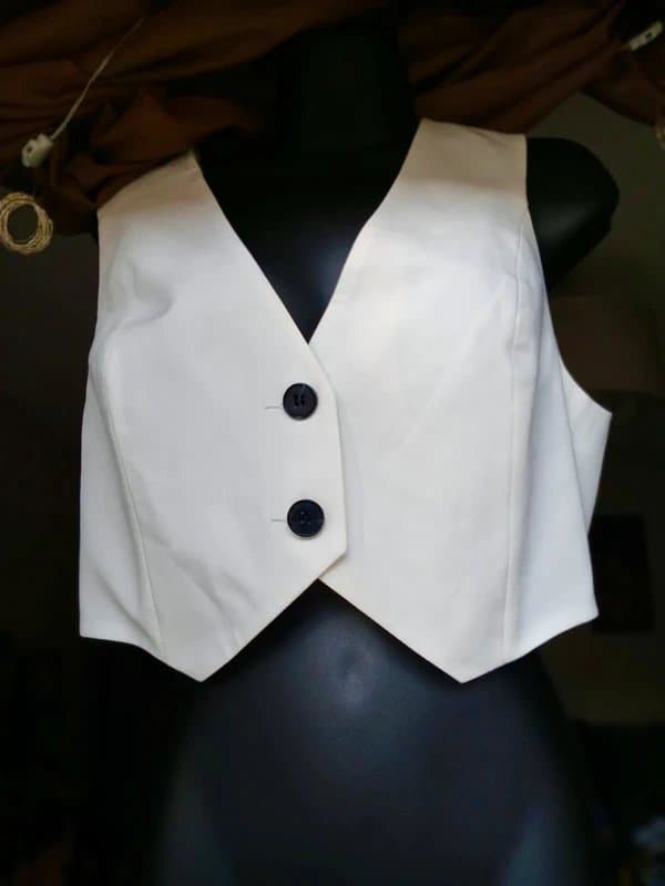 ASOS ASOS White cropped waistcoat size 12