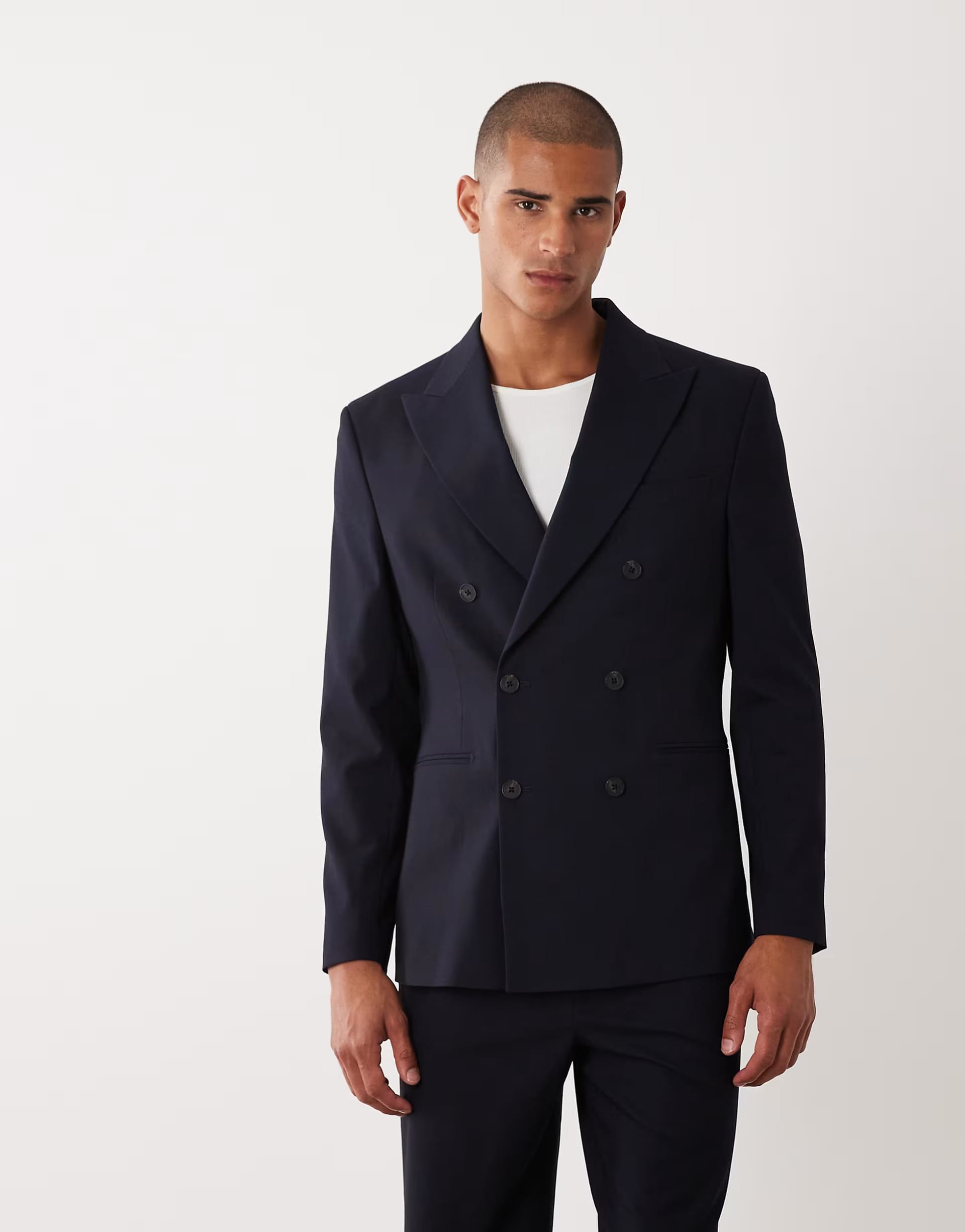 ASOS Navy Double-Breasted Blazer