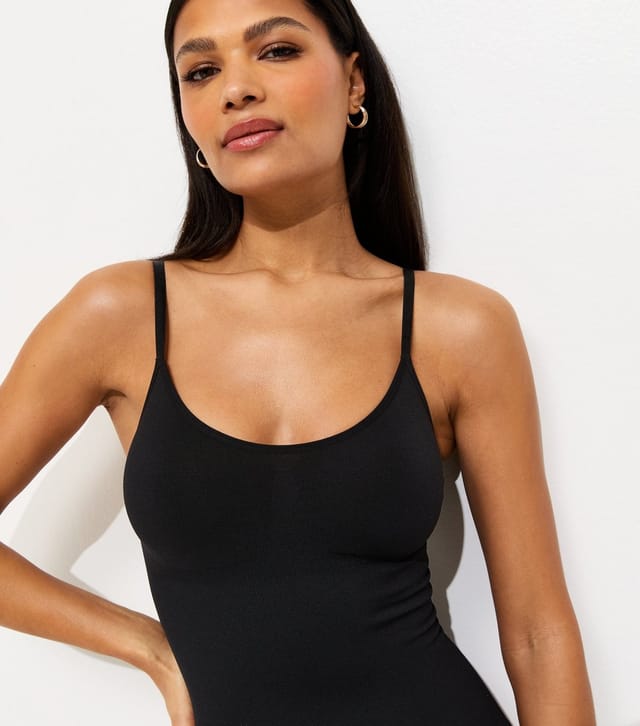 New Look Women's Black Ruched Seamless Shaping Bodysuit New Look - 2