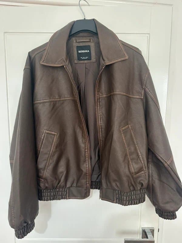 Bershka Bershka brown leather jacket