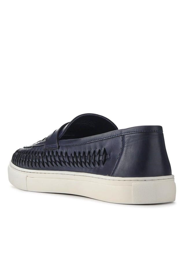 Jones Bootmaker Jones Bootmaker Men's Scottie Leather Trainers in Navy - 3