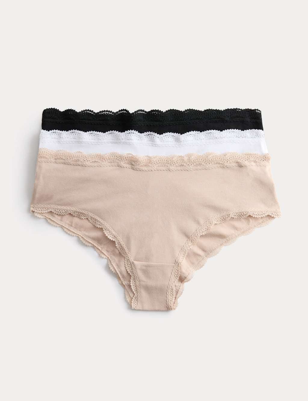 M&S 3pk Cotton Rich Hipster Knickers Opaline Mix