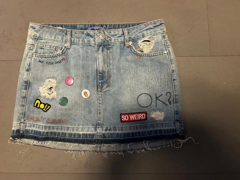 Pull & Bear Pull & Bear denim logo mini skirt - 1