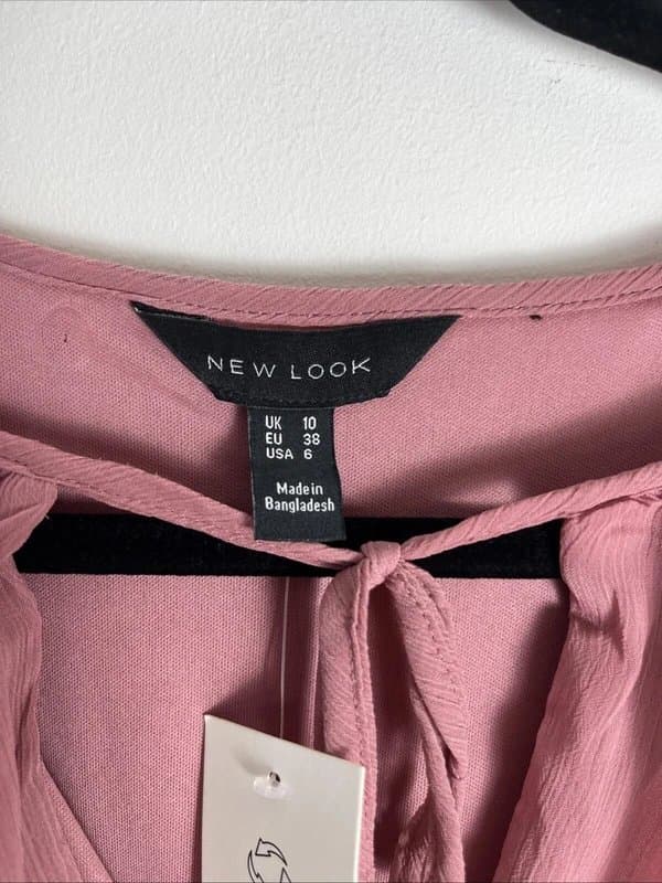 New Look New look - ruffled chiffon dress - size 10 - pink