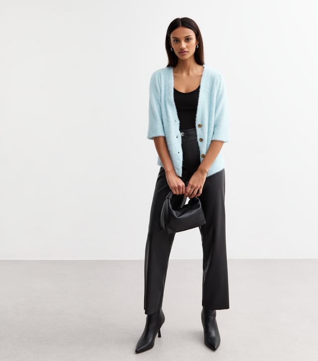Sunshine Soul Women's Blue Sparkly Knit Cardigan Sunshine Soul New Look - 2