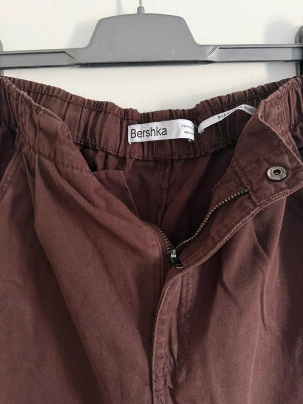 Bershka Bershka brown cargo parachute pants trousers