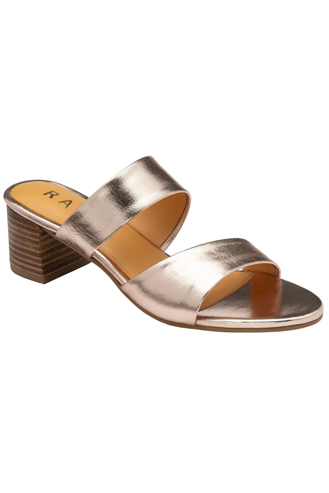 Ravel Ravel Women's Rose Gold Metallic Leather 'Lund' Mule Sandals