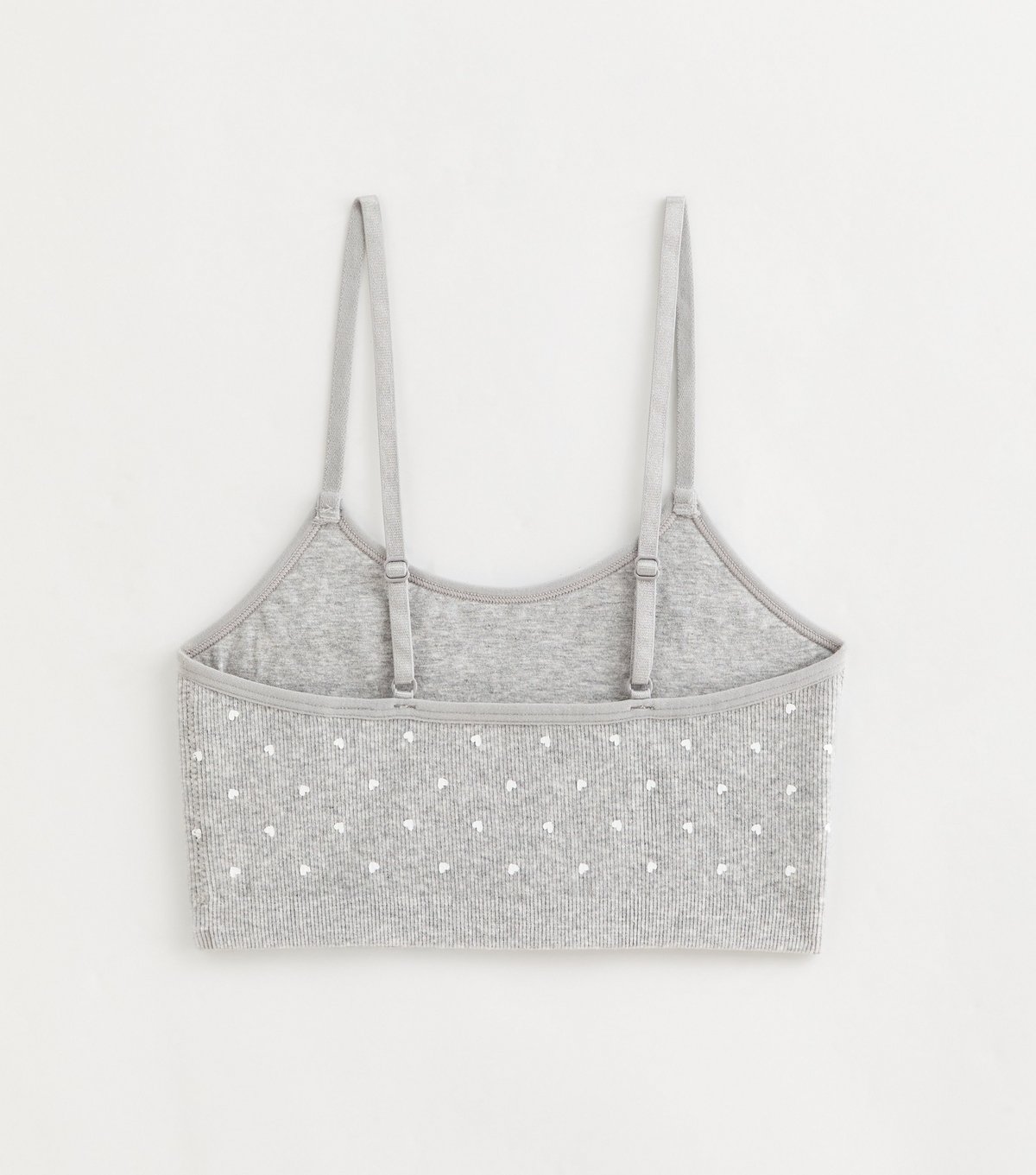 New Look Girls' Grey Heart Print Ribbed Seamless Bralette New Look - 2