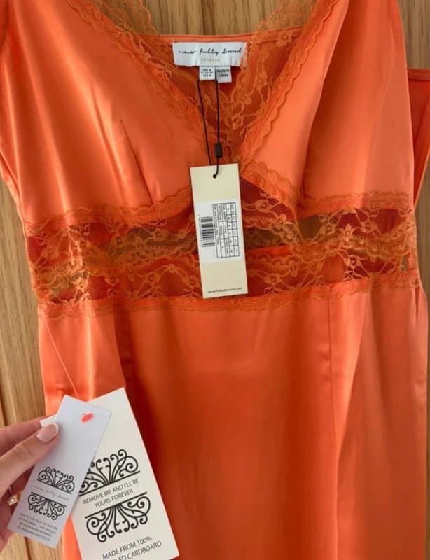 Never Fully Dressed Never Fully Dressed Satin Orange Dress