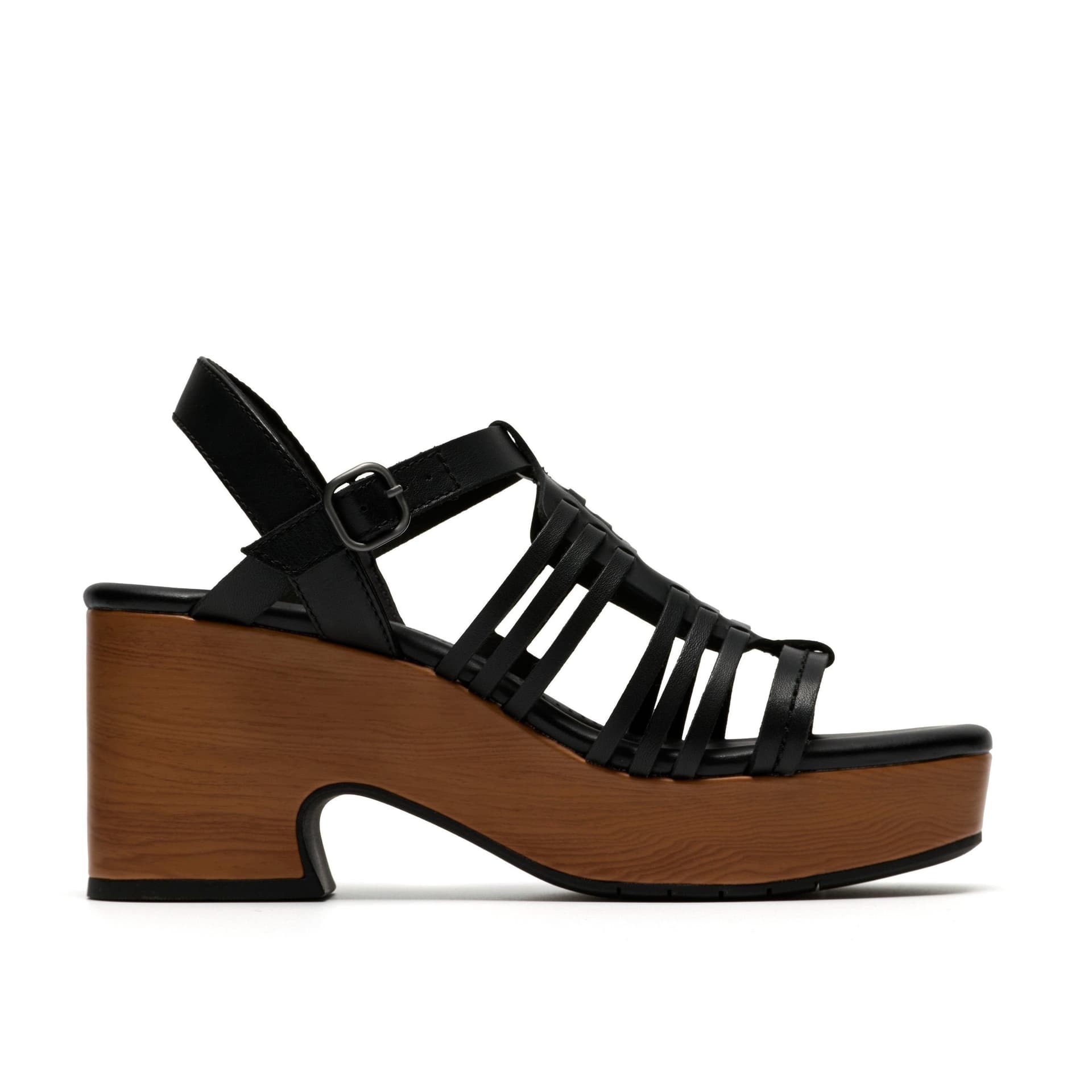 Clarks Clarks Women's Nerisa May Black Leather Wedges