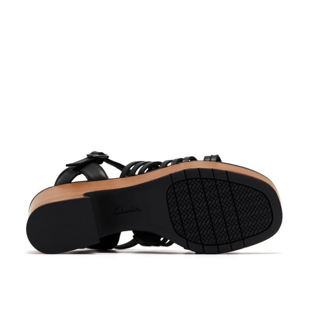 Clarks Clarks Women's Nerisa May Black Leather Wedges - 3