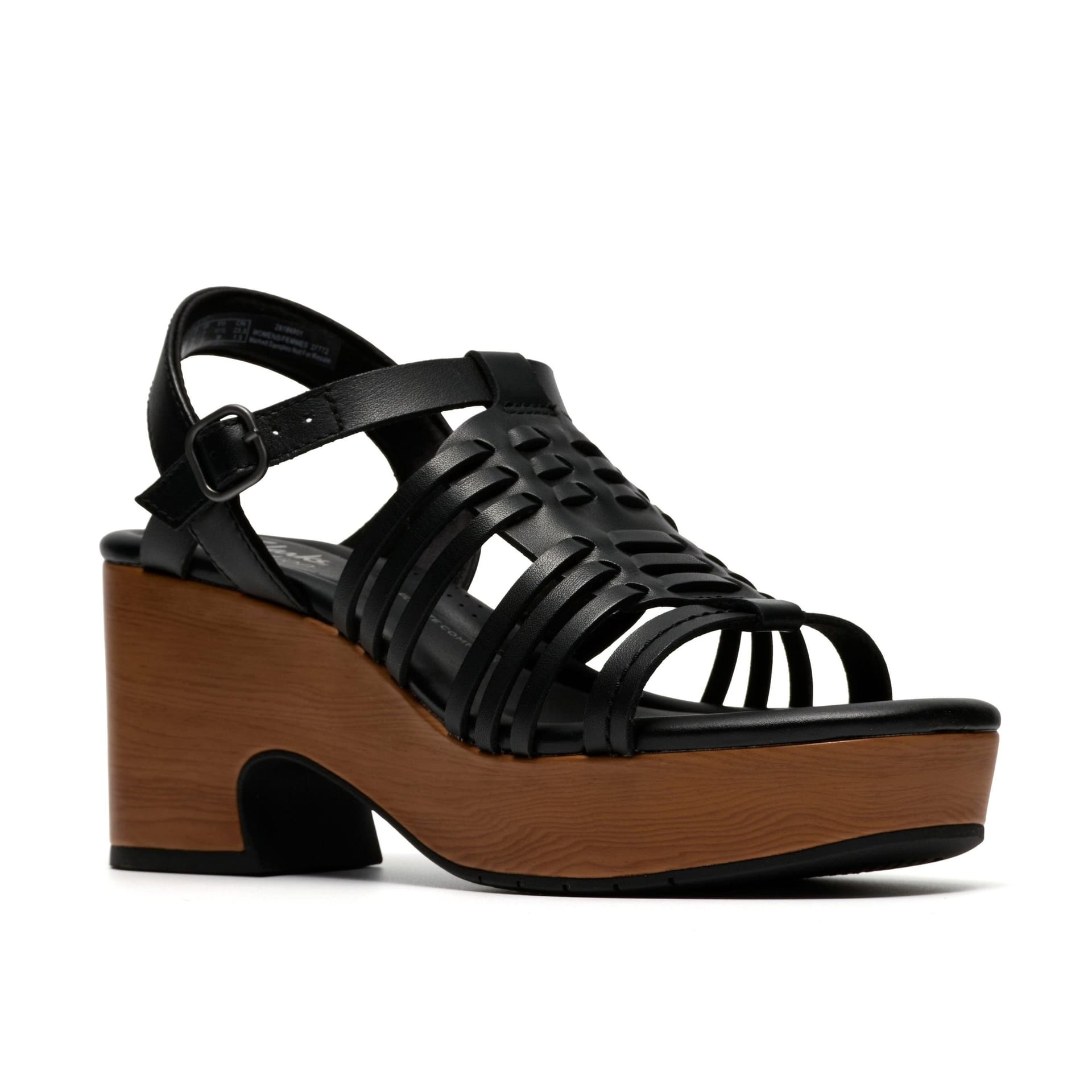 Clarks Clarks Women's Nerisa May Black Leather Wedges - 4