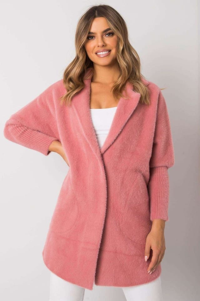 Love Lace Love Lace Women's Press Stud Fastened Coat with Slip Pockets in Pink - 2
