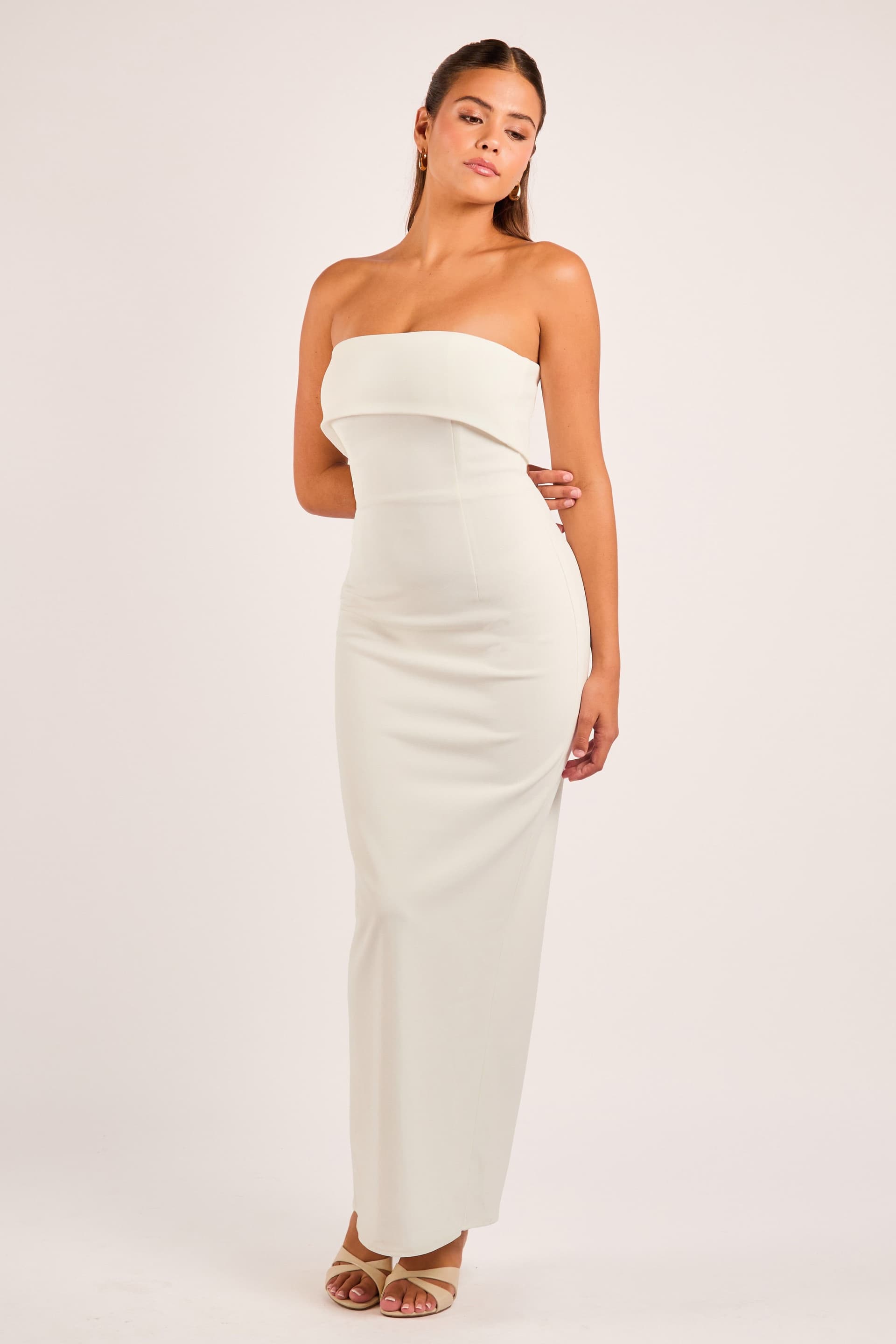 Jaded Rose Jaded Rose Women's Lesly White Bandeau Pencil Maxi Dress
