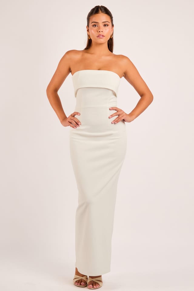 Jaded Rose Jaded Rose Women's Lesly White Bandeau Pencil Maxi Dress - 2