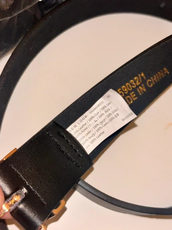 New Look New Look 100% leather women’s Black belt with gold clasp size M/L