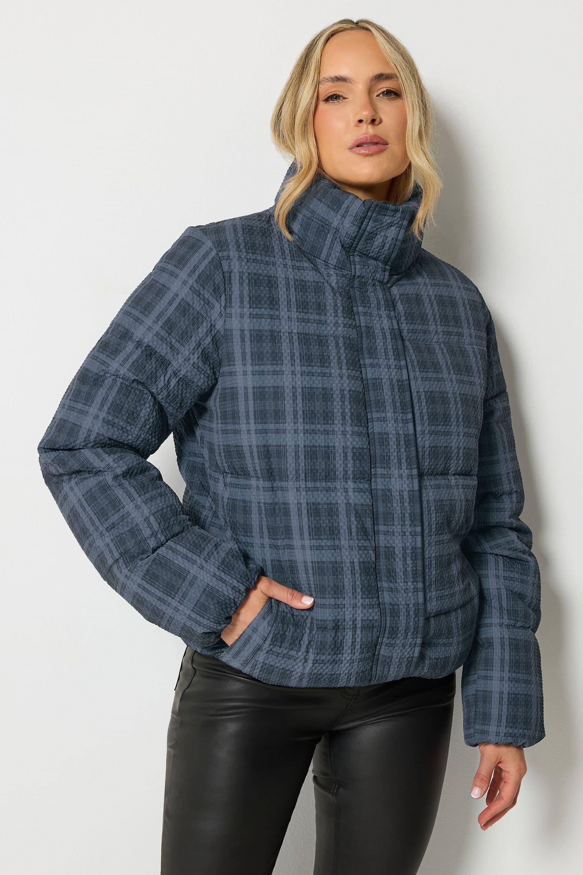 Long Tall Sally Long Tall Sally Women's Tall Crinkle Padded Coat in Blue
