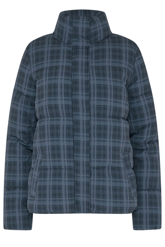 Long Tall Sally Long Tall Sally Women's Tall Crinkle Padded Coat in Blue - 2