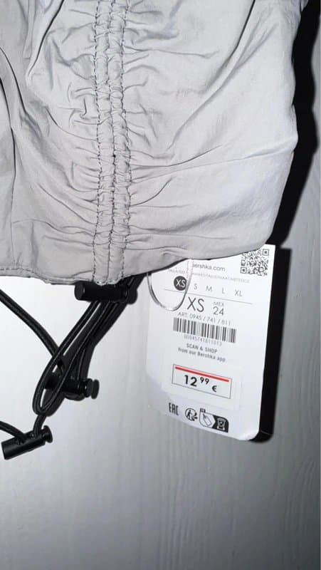 Bershka Bershka Grey Ruched Parachute Halter Neck Crop Top - Size XS