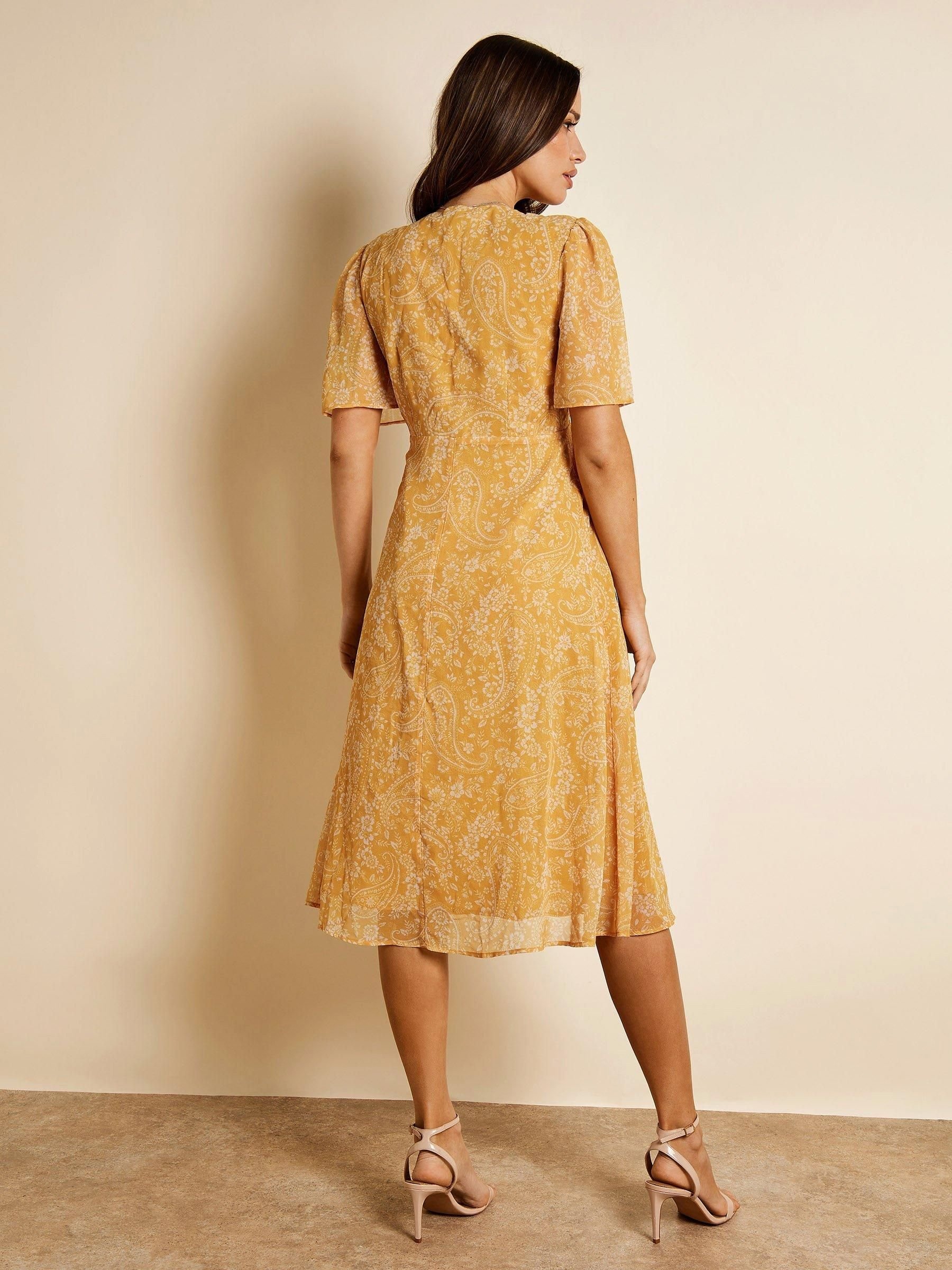 GWD by GEORGE W. DAVIES GWD by GEORGE W. DAVIES Women's GWD Alena Floral Print Midi Dress in Yellow - 3