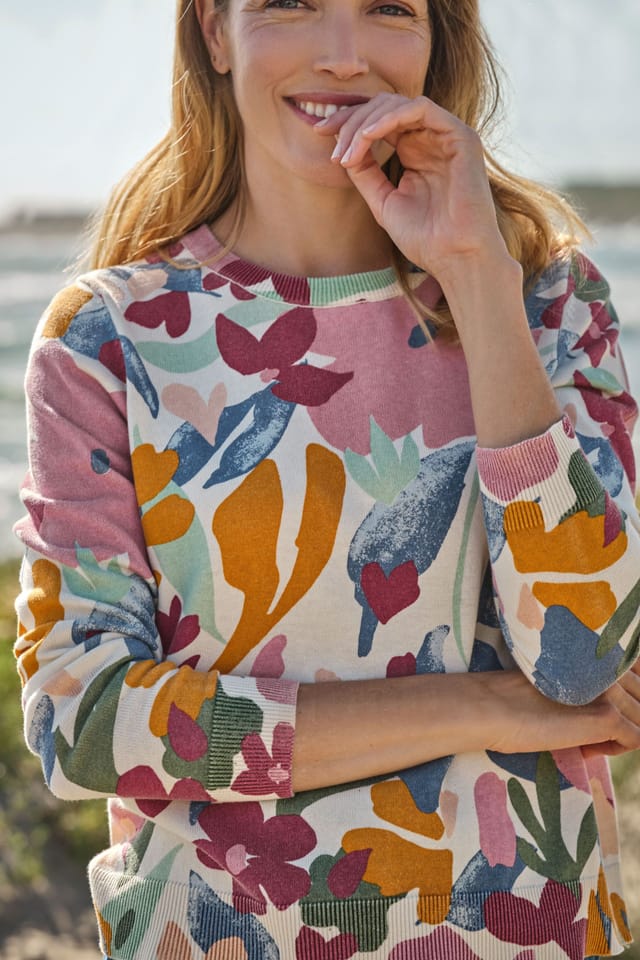 WoolOvers WoolOvers Women's Print Crew Neck Jumper - 3