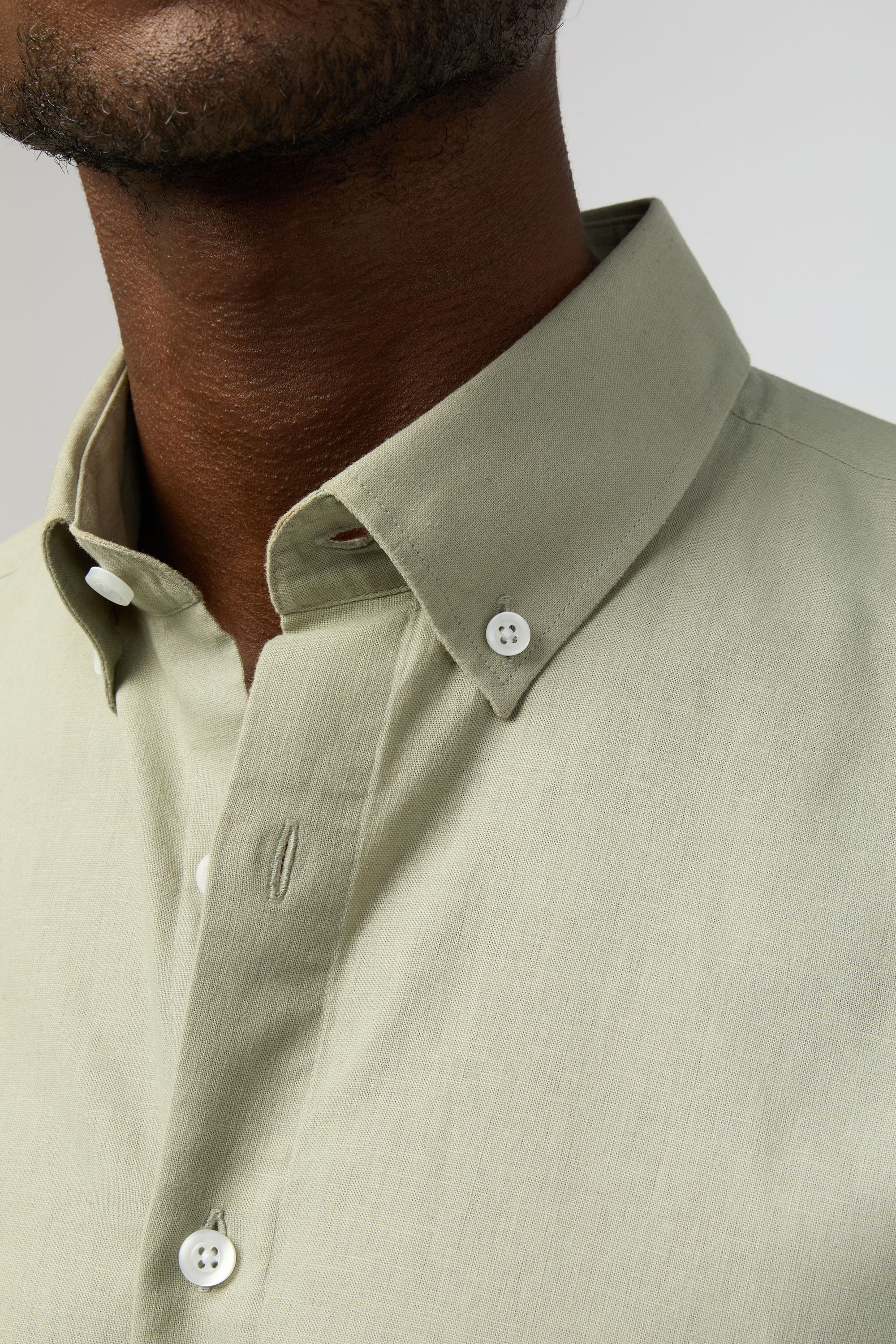 Melka Melka Men's Linen Shirt in Green - 3