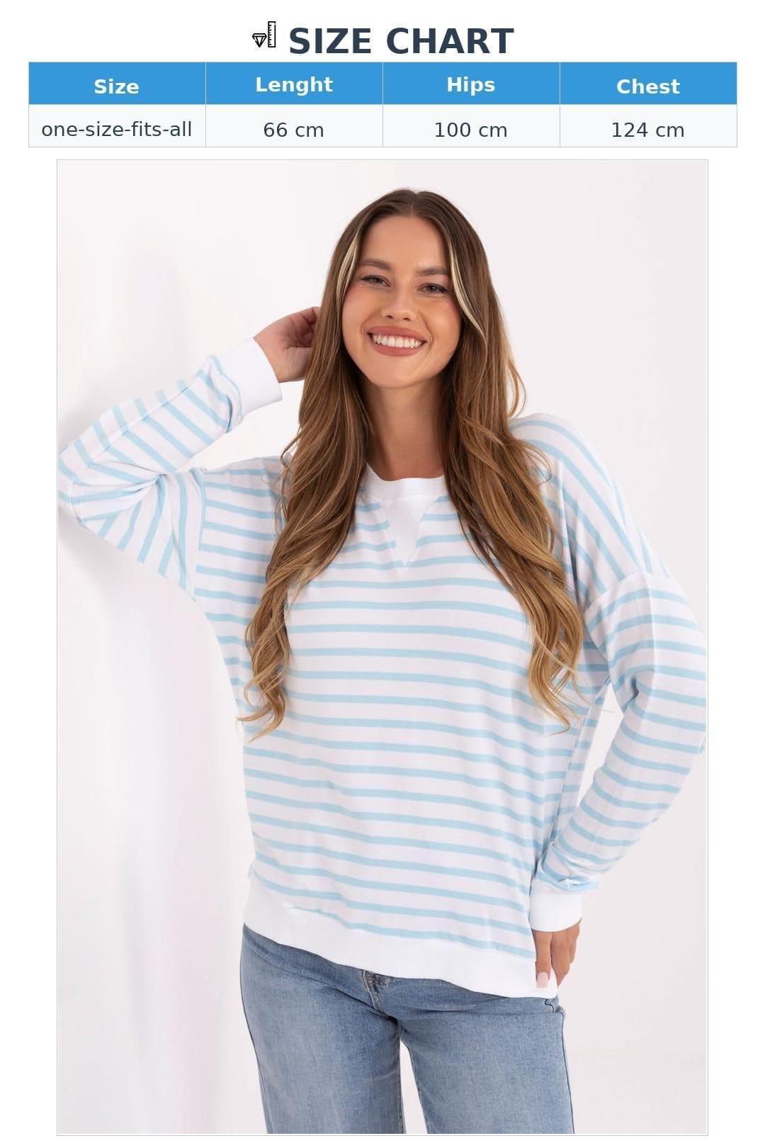 Love Lace Love Lace Women's Oversized Striped Micro Modal Blouse in Blue - 4