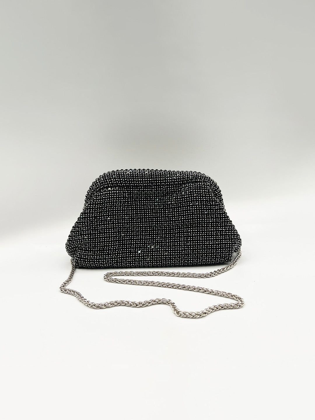 SVNX SVNX Women's Crystal Pouch Clutch Bag in Black - 2