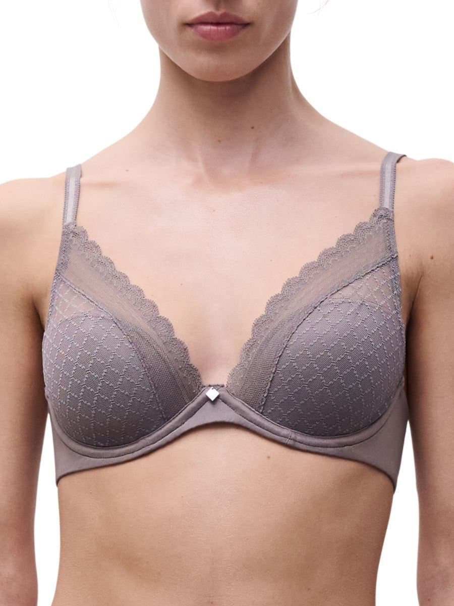 Chantelle Chantelle Women's Norah Chic Plunge T-Shirt Bra in Grey