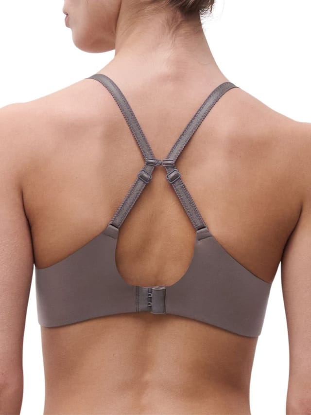 Chantelle Chantelle Women's Norah Chic Plunge T-Shirt Bra in Grey - 3