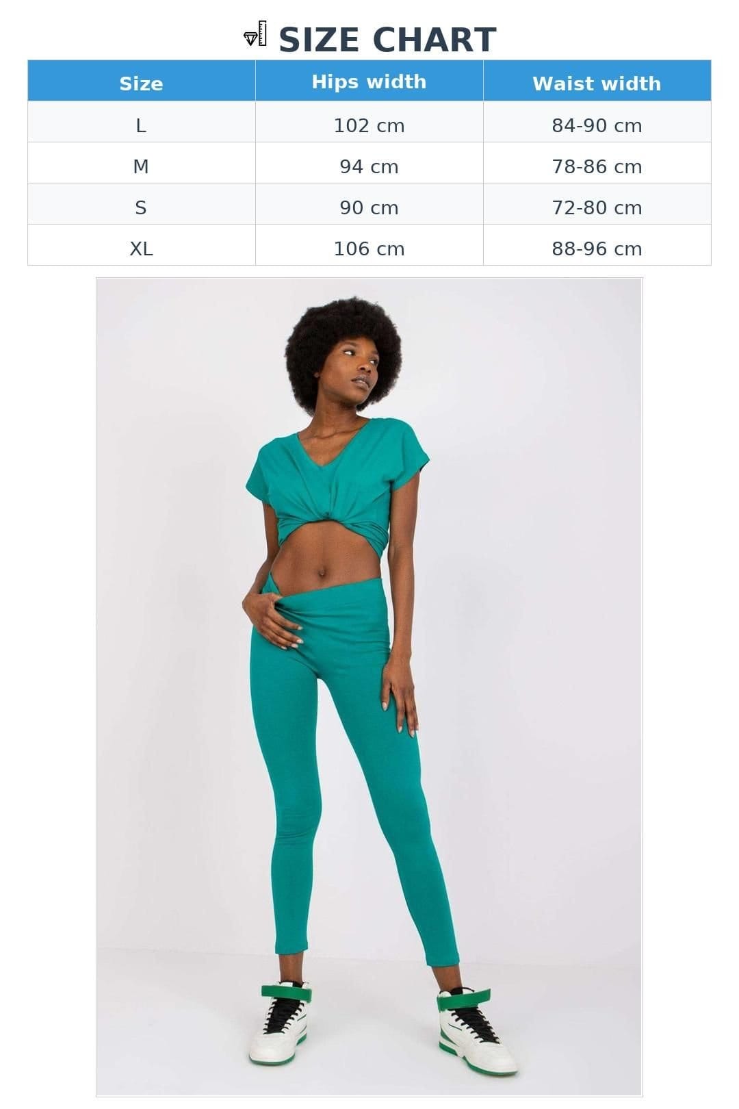 Love Lace Love Lace Women's Smooth Leggings Elastic Waistband in Green - 4