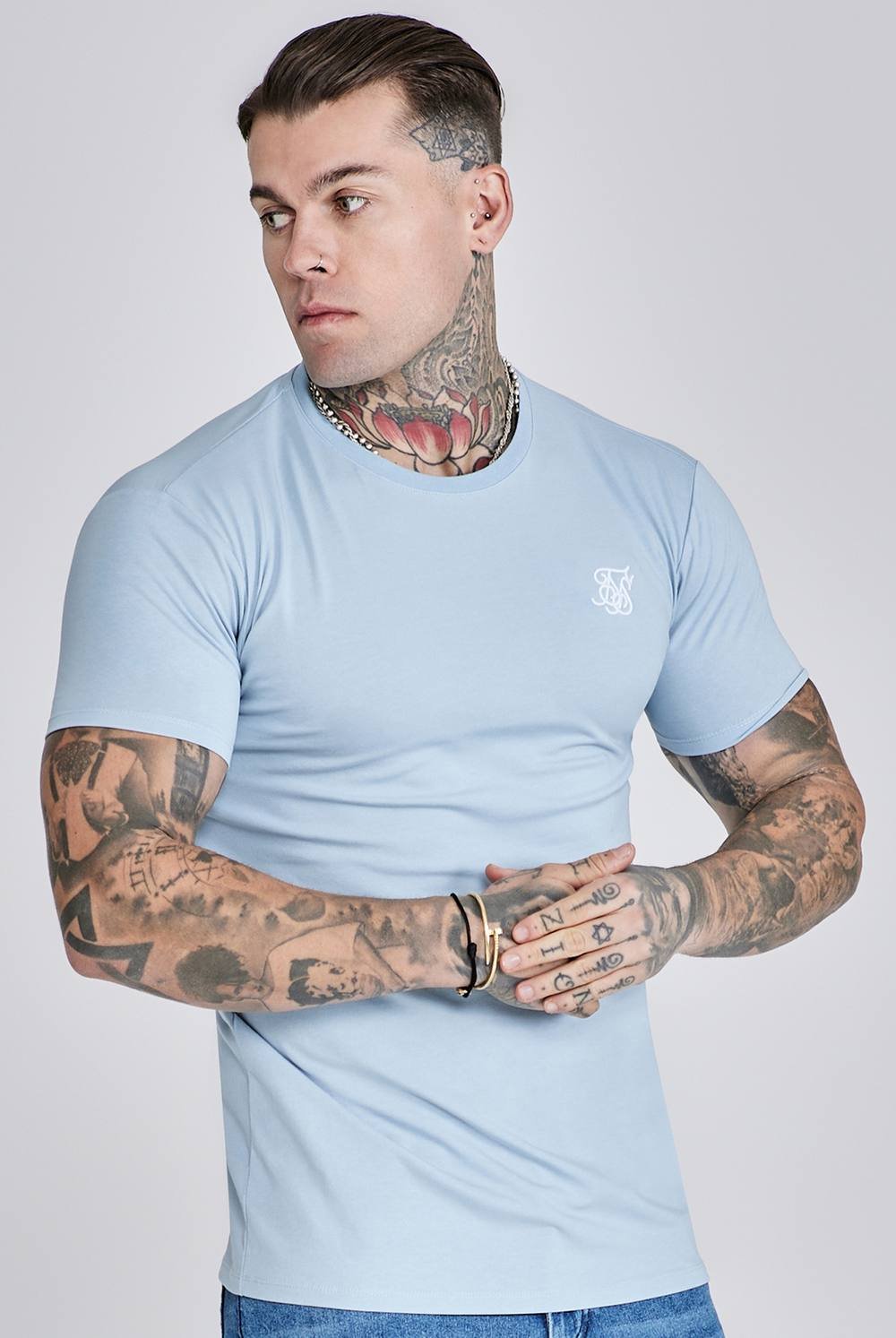 SikSilk SikSilk Men's Essentials T-Shirt in Blue - 3