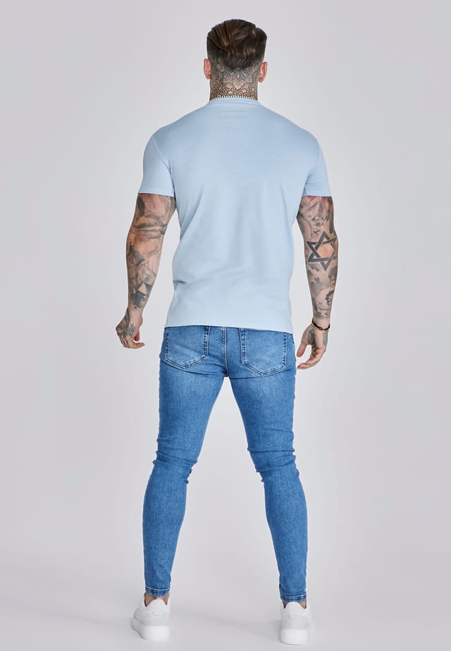 SikSilk SikSilk Men's Essentials T-Shirt in Blue - 3