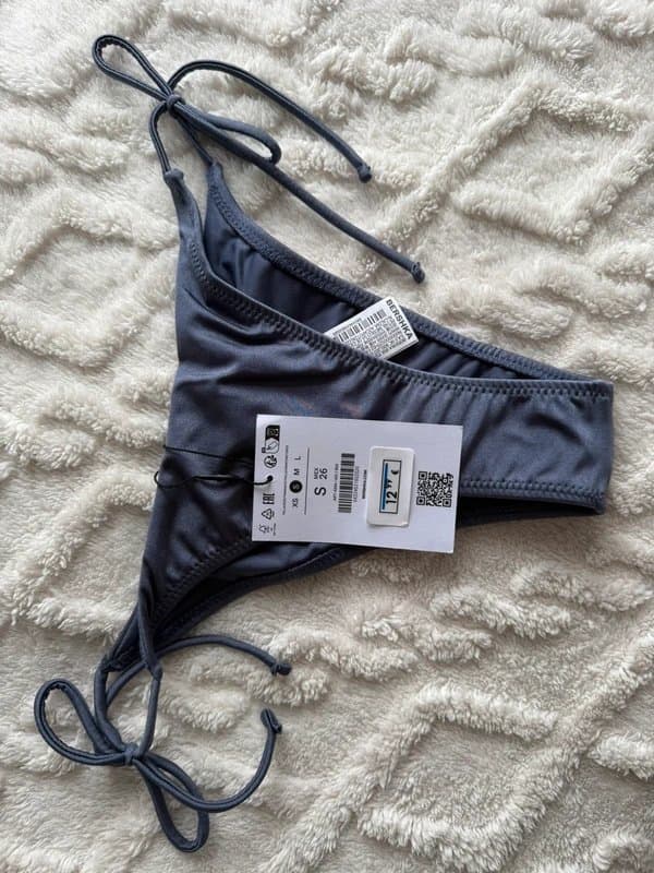 Bershka Bershka Dark Blue Tie Side Bikini Bottoms - Size S - Brand New - Swimwear