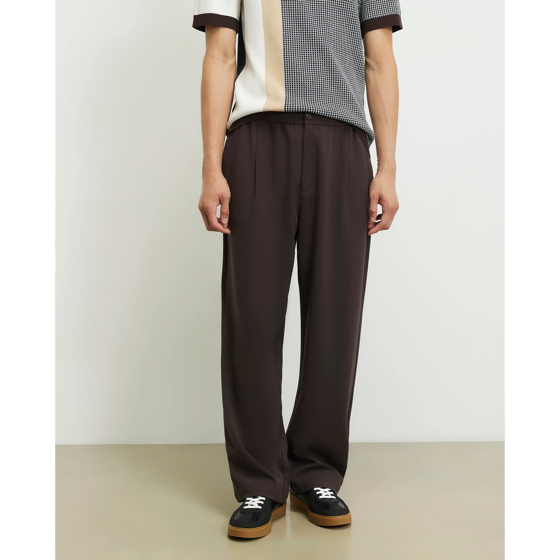 River Island Mens River Island Brown Loose Fit Trousers