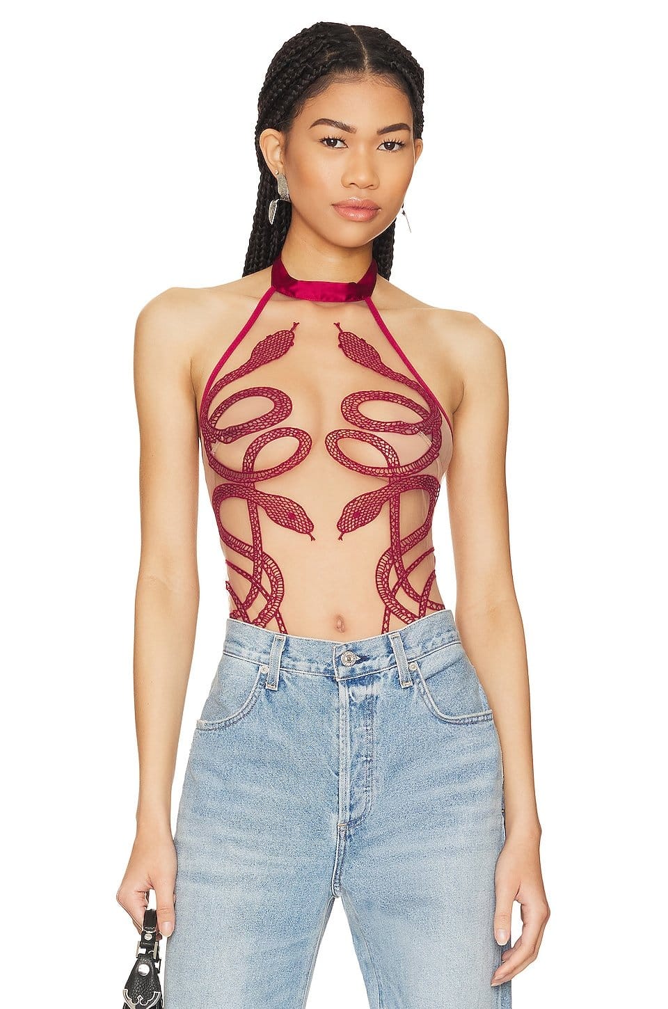 Revolve Oxblood Lace Bodysuit