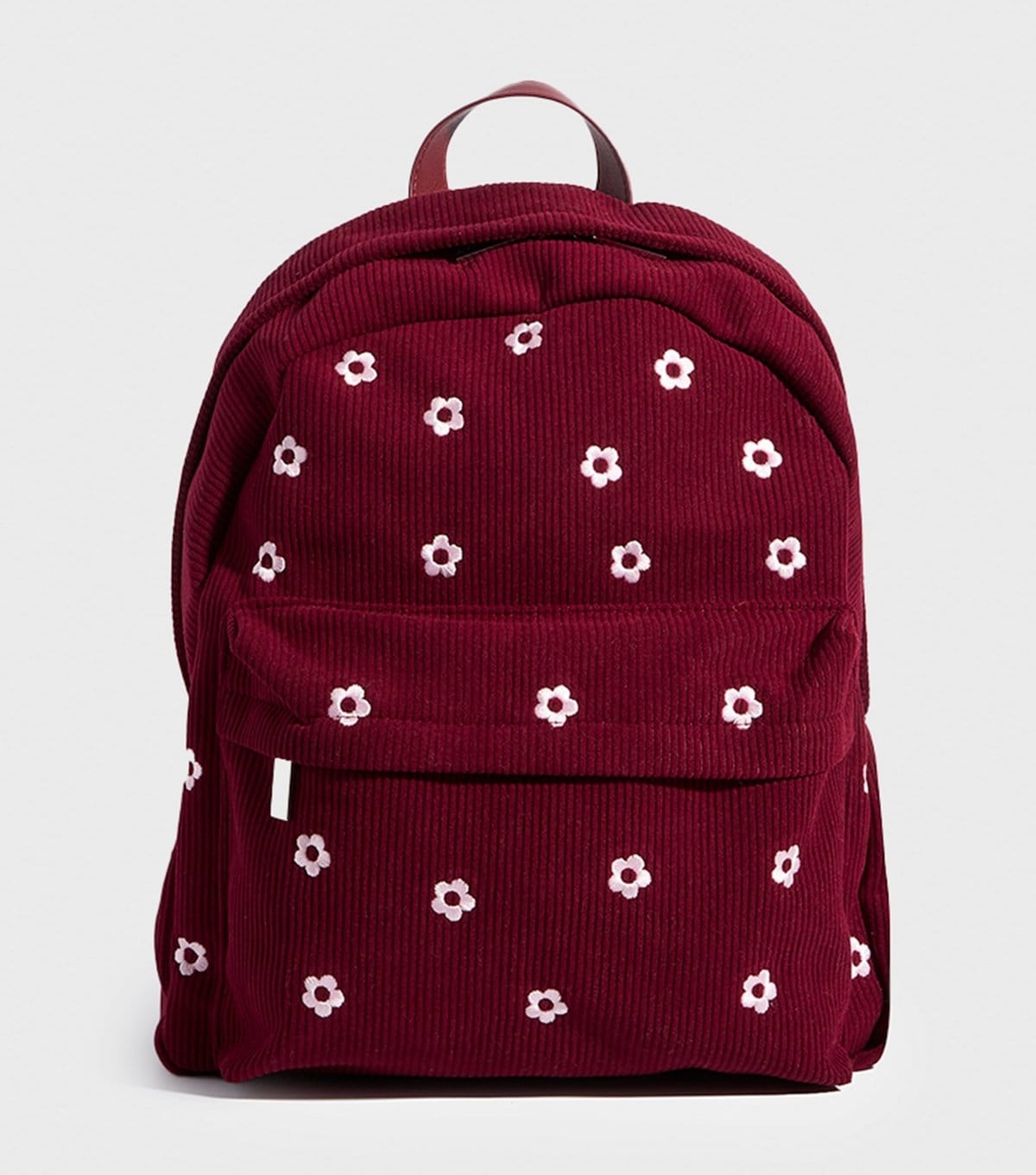 Skinnydip Burgundy Floral Embroidered Corduroy Backpack Skinnydip New Look - 1