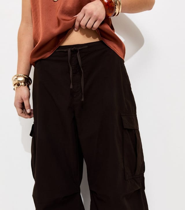 New Look Women's Petite Dark Brown Cotton Cargo Trousers New Look - 3